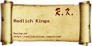 Redlich Kinga névjegykártya